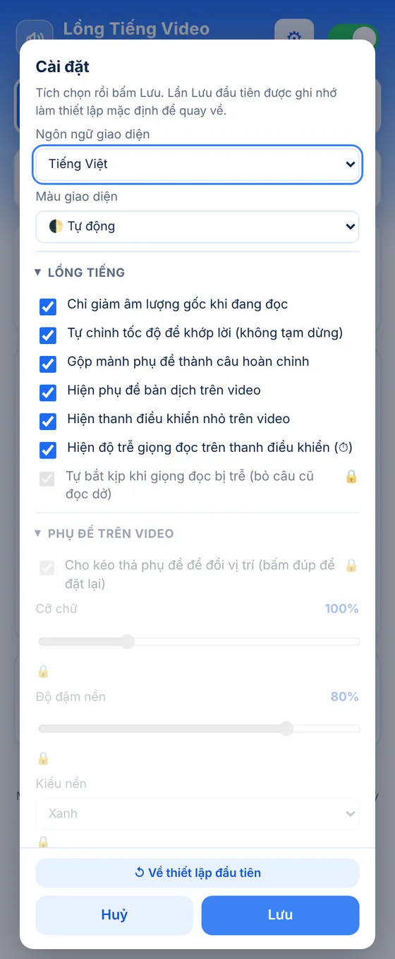 Cài đặt